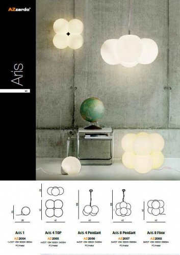 Настенный светильник Azzardo AZ2055 Aris 4 top (white) (MB-8047-4)