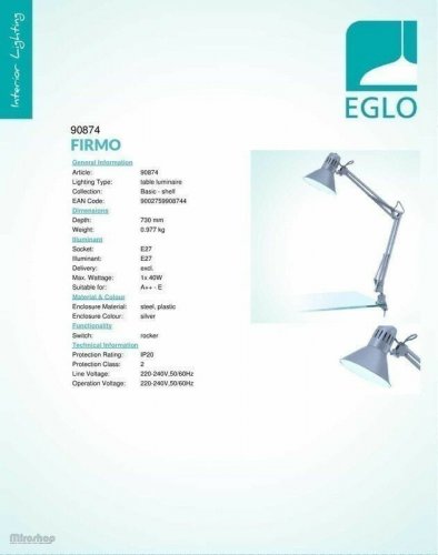 Настольная лампа Eglo 90874 Firmo (35983)