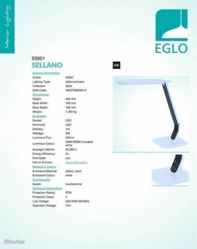 Настільна лампа Eglo 93901 Sellano (69464) 