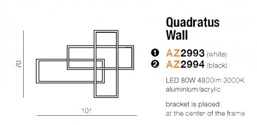 Настінний світильник Azzardo AZ2993 Quadratus Wall dimm (white)