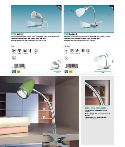 Настольная лампа Eglo 92932 Dakar 3 (58017)