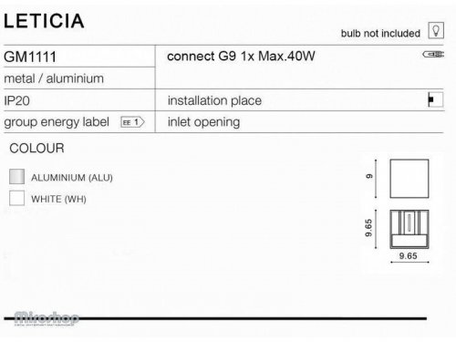Бра Azzardo AZ0951 Leticia (white) (GM1111-WH) (15823)
