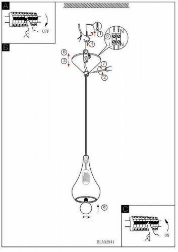 Светильник подвесной Eglo 92941 Nibbia (58023)