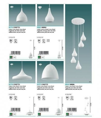 Светильник подвесной Eglo 92941 Nibbia (58023)