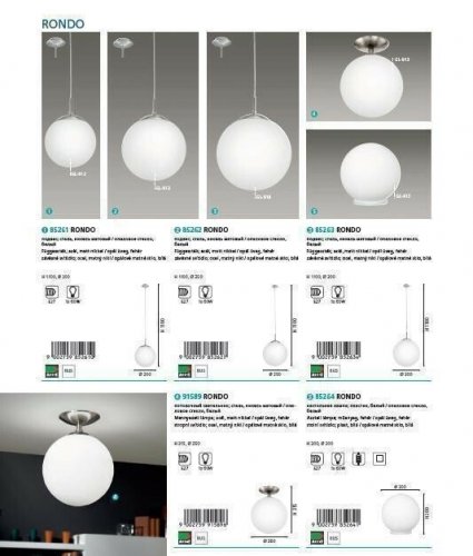 Світильник підвісний Eglo 85262 Rondo (33898) 