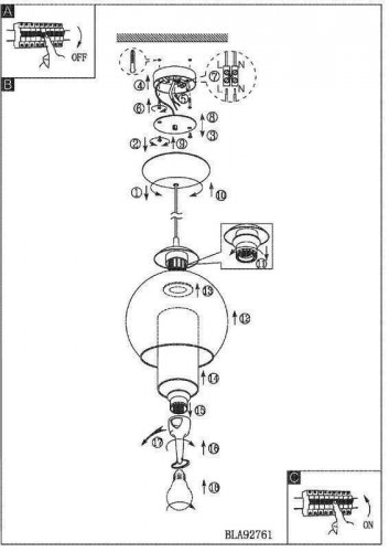 Светильник подвесной Eglo 92761 Bolsano (57936)