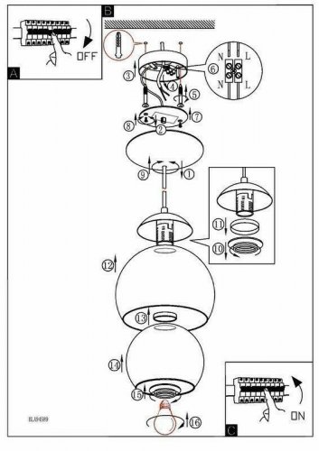 Светильник подвесной Eglo 94592 Rocamar (83011)