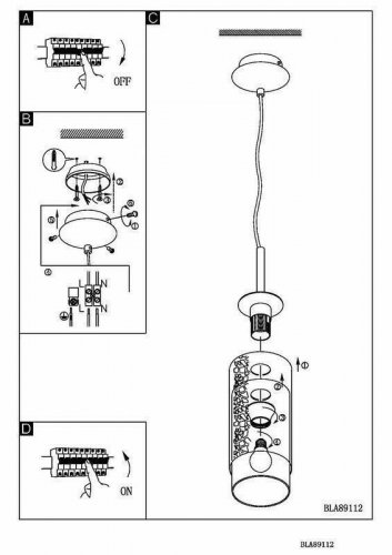 Светильник подвесной Eglo 89112 Almera (33970)