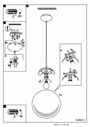 Світильник підвісний Eglo 85261 Rondo (33897)