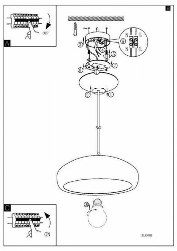 Світильник підвісний Eglo 94605 Mogano 1 (83021)