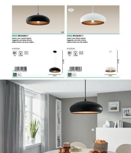 Світильник підвісний Eglo 94605 Mogano 1 (83021)