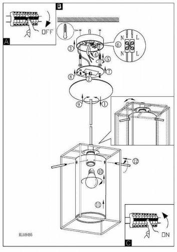 Світильник підвісний Eglo 49495 Loncino (82709)