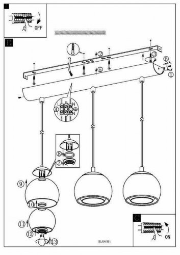 Светильник подвесной Eglo 94593 Rocamar (83012)