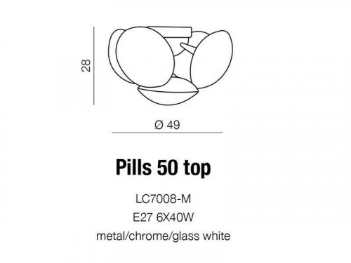 Люстра Azzardo AZ0345 Pills 50 top (LC7008-M-CH-WH) (15836)
