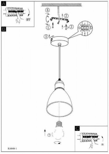 Світильник підвісний Eglo 49464 Priddy (82689)