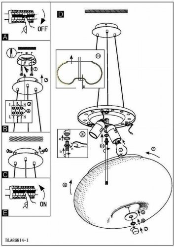 Світильник підвісний Eglo 86814 Optica (33326)