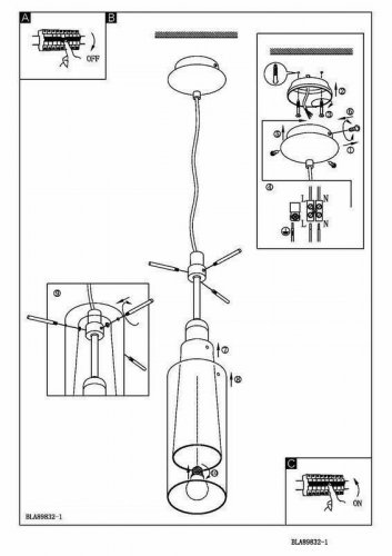 Світильник підвісний Eglo 89832 Pinto (33977) 