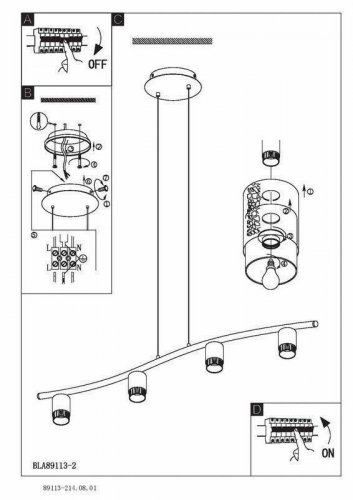 Светильник подвесной Eglo 89113 Almera (33447)
