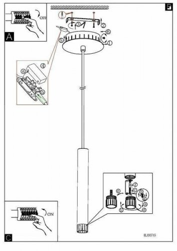 Светильник подвесной Eglo 93924 Raparo
