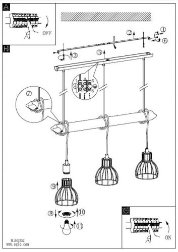 Подвесной светильник Eglo 43352 HORNINGTOPS