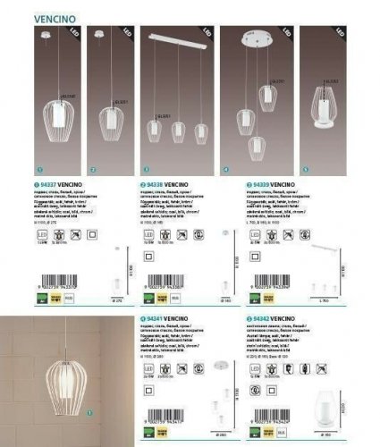 Підвісний світильник Eglo 94339 Vencino (82863)