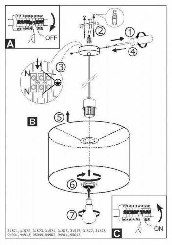 Светильник подвесной Eglo 31574 Pasteri (75065)
