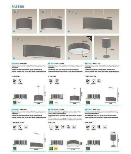 Светильник подвесной Eglo 31574 Pasteri (75065)
