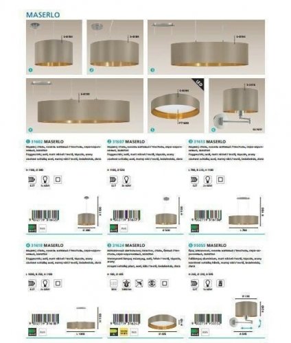 Светильник подвесной Eglo 31602 Maserlo (75089)