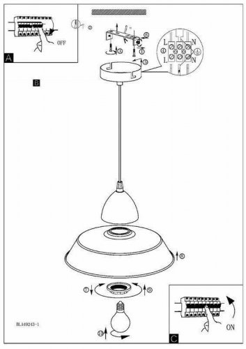 Светильник подвесной Eglo 49243 Auckland (74531)