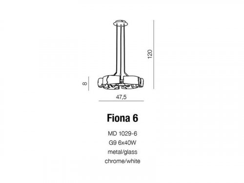 Люстра Azzardo AZ0123 Fiona 6 (MD1029-6-WH) (23654) 