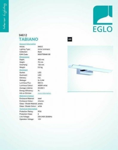 Підсвічування для картин Eglo 94612 Tabiano (83026)