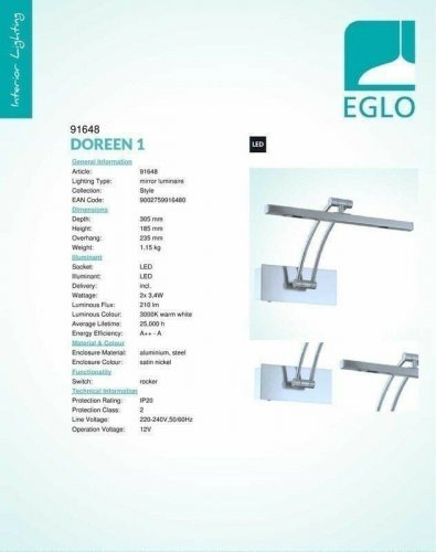 Підсвічування для картин Eglo 91648 Doreen 1 (42128)