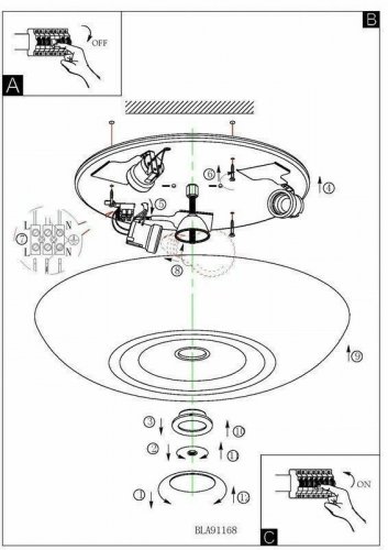 Светильник потолочный Eglo 91168 Crater (42323)