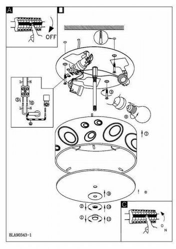 Потолочный светильник Eglo 90343 Indo (32641)