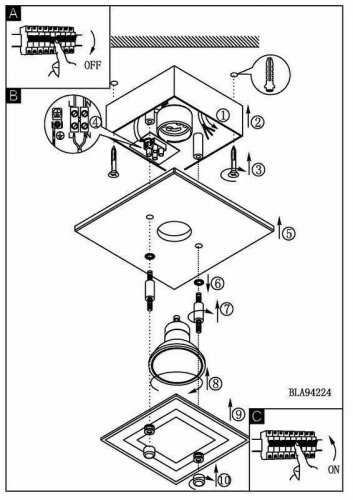 Стельовий світильник Eglo 94224 Almana (82779)