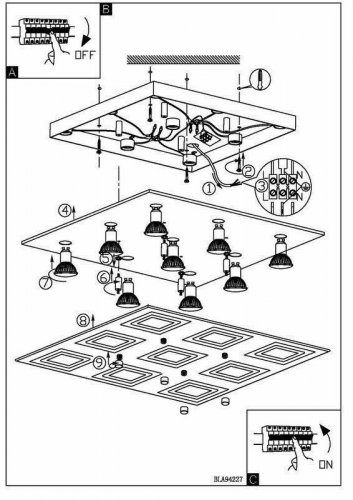 Світильник стельовий Eglo 94227 Almana (82782)
