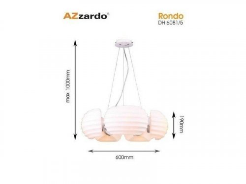 Люстра Azzardo AZ0115 Rondo (DH 6081-5-WH-CH) (16009)