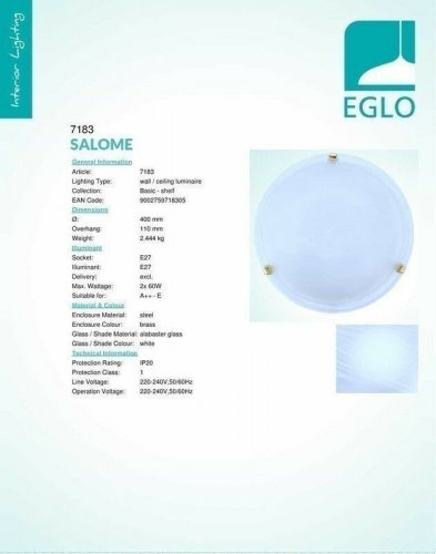 Світильник стельовий Eglo 7183 Salome (36542)