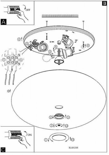 Светильник потолочный Eglo 91248 Nube (42327)