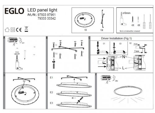 Потолочный светильник Eglo 97961 SALOBRENA-C