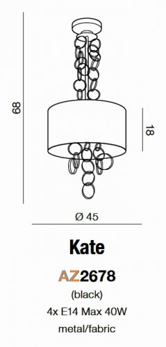 Люстра Azzardo AZ2678 Kate (black)