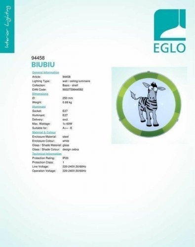 Бра Eglo 94458 Biubiu (82930)