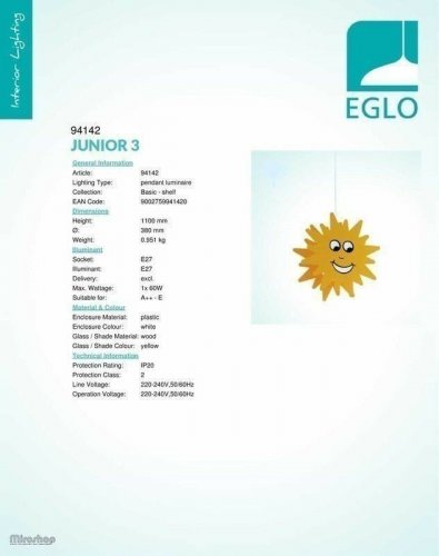 Люстра  Eglo  94142  Junior  3  (82728)