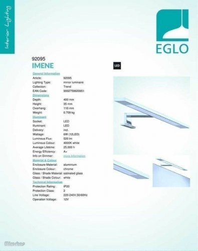 Світильник для ванною Eglo 92095 Imene (44278)