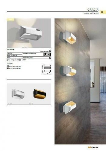 Бра Azzardo AZ0977 Gracia wall (white/white) (MB3352-WH-WH) (15990)