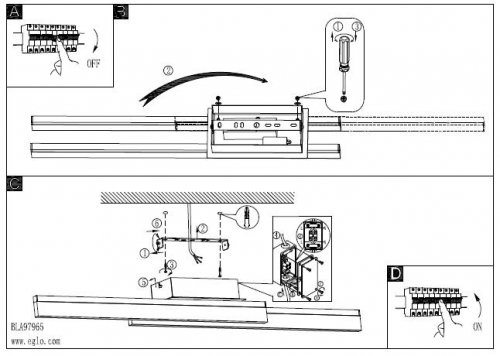 Стельовий світильник Eglo 97965 PALMITAL (14934)