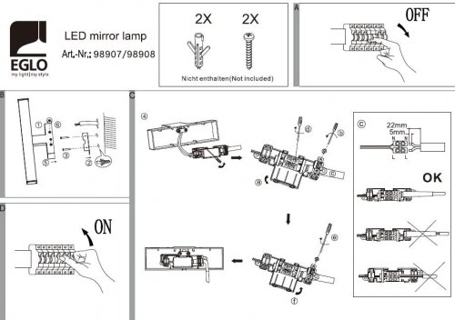 Настенный светильник Eglo 98908 PANDELLA