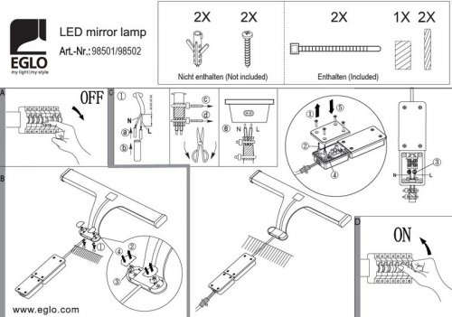 Настенный светильник Eglo 98502 VINCHIO