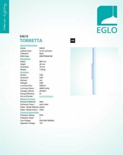 Подсветка Eglo 94618 Torretta (83032)