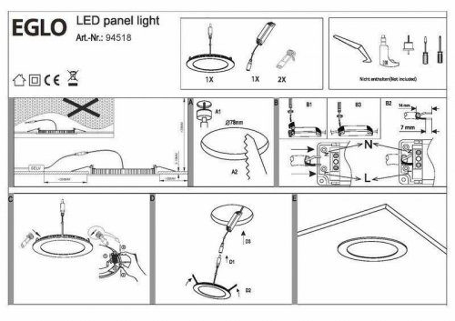 Світильник точковий Eglo 94518 Fueva 1 (82966)